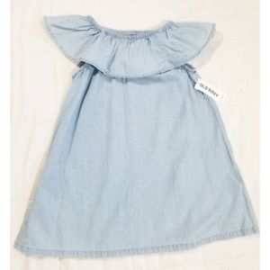 NWT Old navy girls chambray off shoulder dress